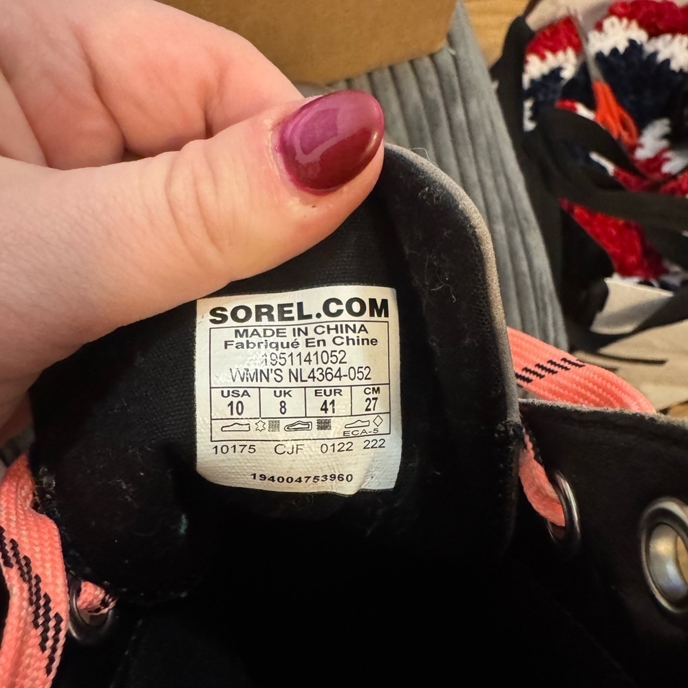 Sorel Women's Lace Up Wedge Boots with Coral Laces - Picture 3 of 6